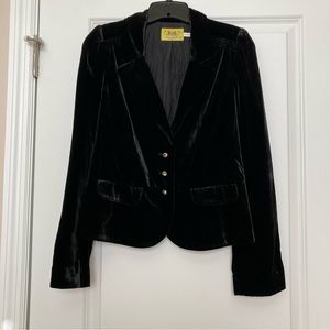 Juicy Couture Black Silk Velvet Blazer Jacket Size 4 SOLD